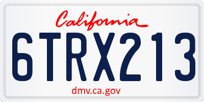 CA license plate 6TRX213