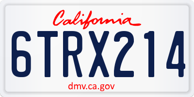 CA license plate 6TRX214