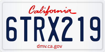 CA license plate 6TRX219