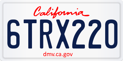CA license plate 6TRX220