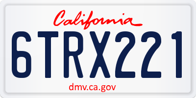 CA license plate 6TRX221