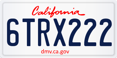 CA license plate 6TRX222