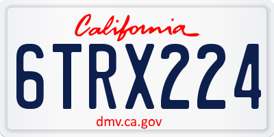 CA license plate 6TRX224