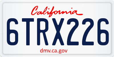 CA license plate 6TRX226