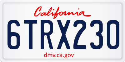 CA license plate 6TRX230