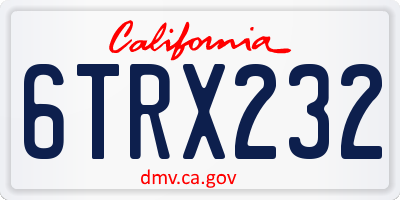 CA license plate 6TRX232