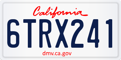 CA license plate 6TRX241