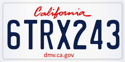 CA license plate 6TRX243