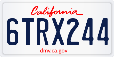 CA license plate 6TRX244