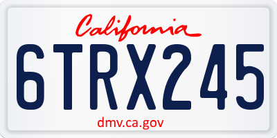 CA license plate 6TRX245