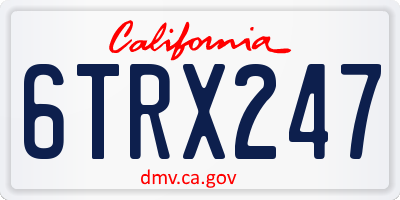 CA license plate 6TRX247