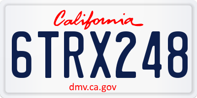 CA license plate 6TRX248