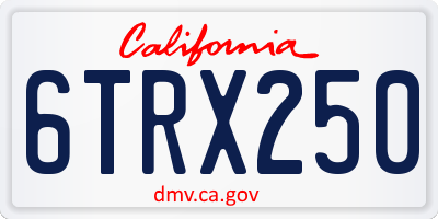 CA license plate 6TRX250