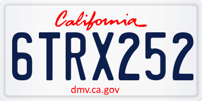 CA license plate 6TRX252