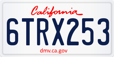 CA license plate 6TRX253