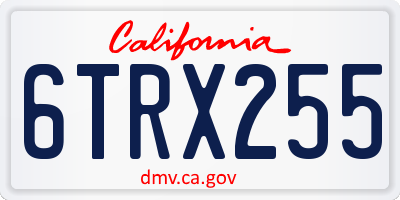 CA license plate 6TRX255