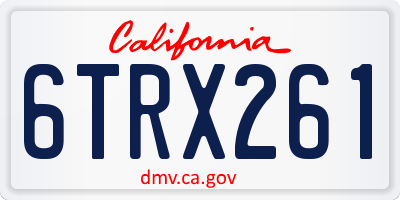 CA license plate 6TRX261