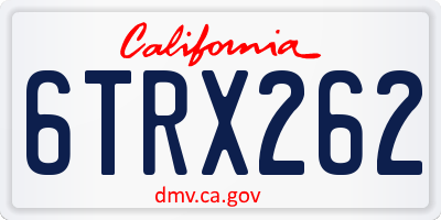 CA license plate 6TRX262