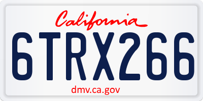 CA license plate 6TRX266