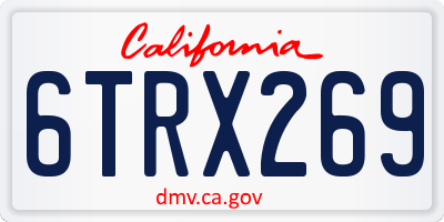 CA license plate 6TRX269