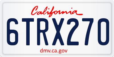 CA license plate 6TRX270