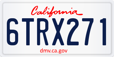 CA license plate 6TRX271