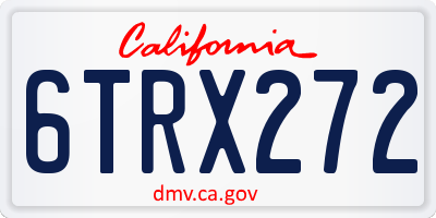 CA license plate 6TRX272