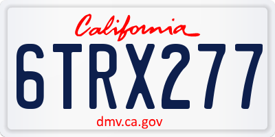 CA license plate 6TRX277