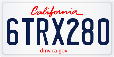 CA license plate 6TRX280