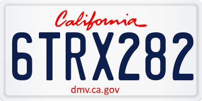 CA license plate 6TRX282