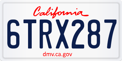 CA license plate 6TRX287