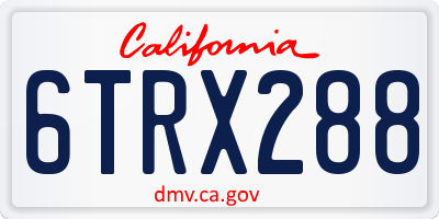 CA license plate 6TRX288