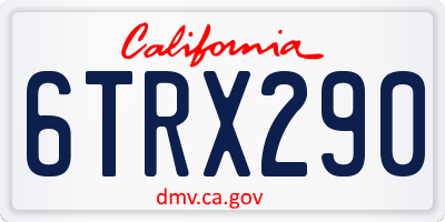 CA license plate 6TRX290