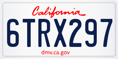 CA license plate 6TRX297