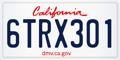 CA license plate 6TRX301