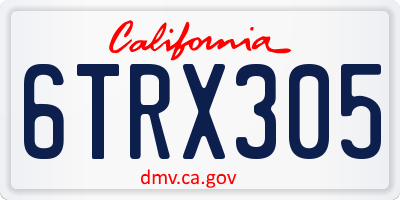 CA license plate 6TRX305