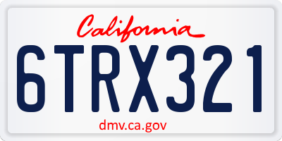 CA license plate 6TRX321