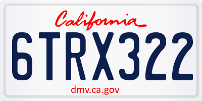 CA license plate 6TRX322