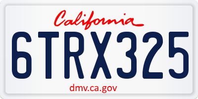 CA license plate 6TRX325