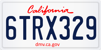 CA license plate 6TRX329