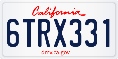 CA license plate 6TRX331