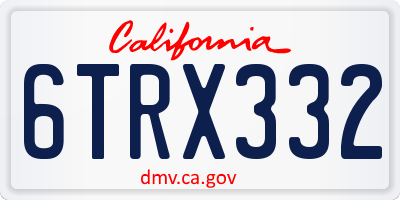 CA license plate 6TRX332