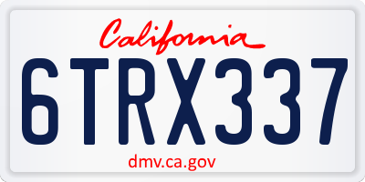 CA license plate 6TRX337