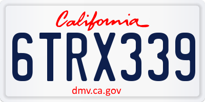 CA license plate 6TRX339