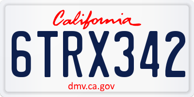 CA license plate 6TRX342