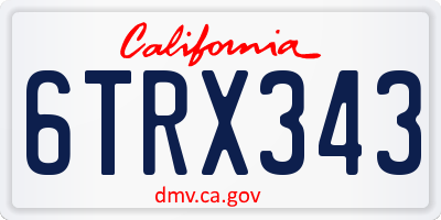 CA license plate 6TRX343