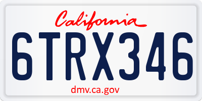 CA license plate 6TRX346