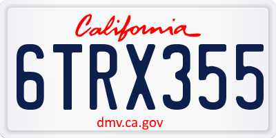 CA license plate 6TRX355