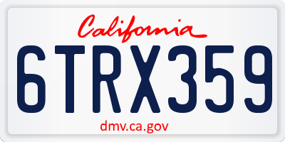 CA license plate 6TRX359