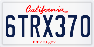 CA license plate 6TRX370